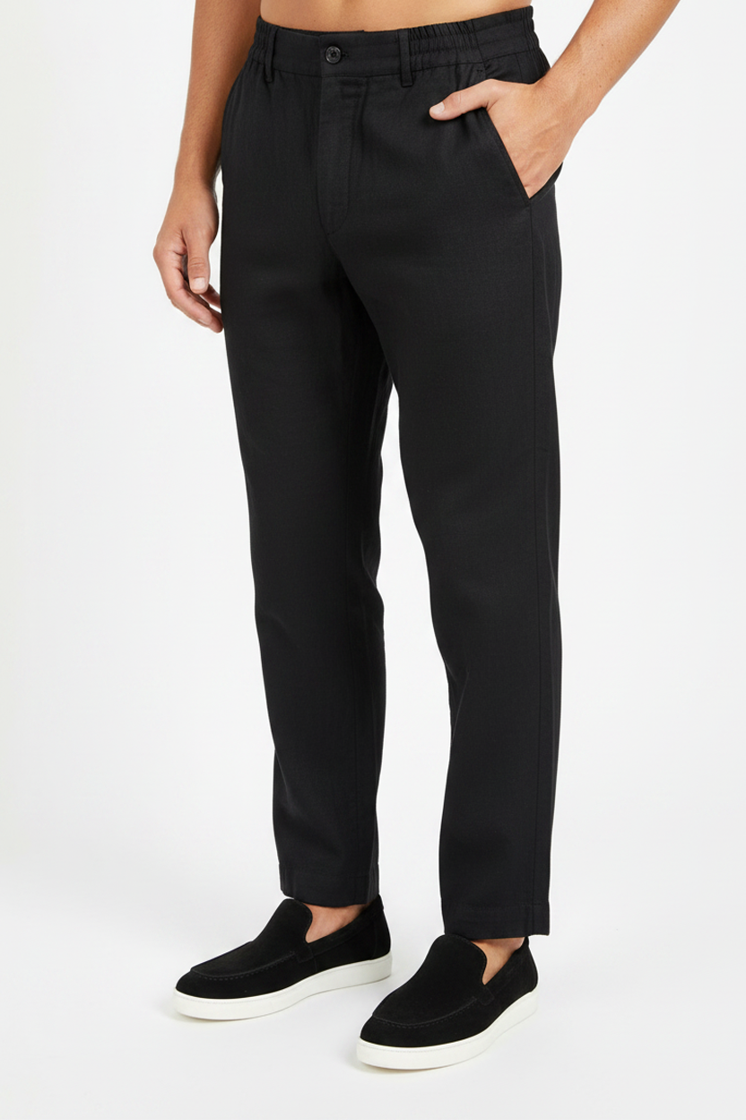 Valenci Leinenhose Schwarz